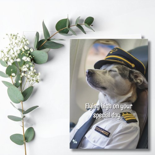 Birthday Airline Pilot Dog Airplane Funny Aviation