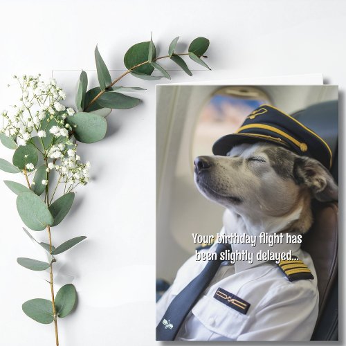 Birthday Airline Pilot Dog Airplane Funny Aviation