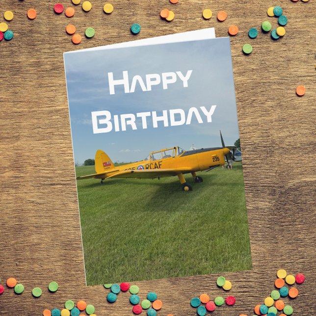 Birthday Airplane photo Cool Aviation Pilot Fun Card (Creator Uploaded)
