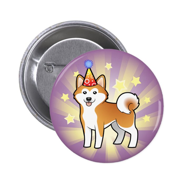 Birthday Akita Inu / Shiba Inu Pins