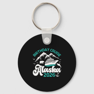 Birthday Alaska Cruise 2026 Family Vacation Trip M Keychain