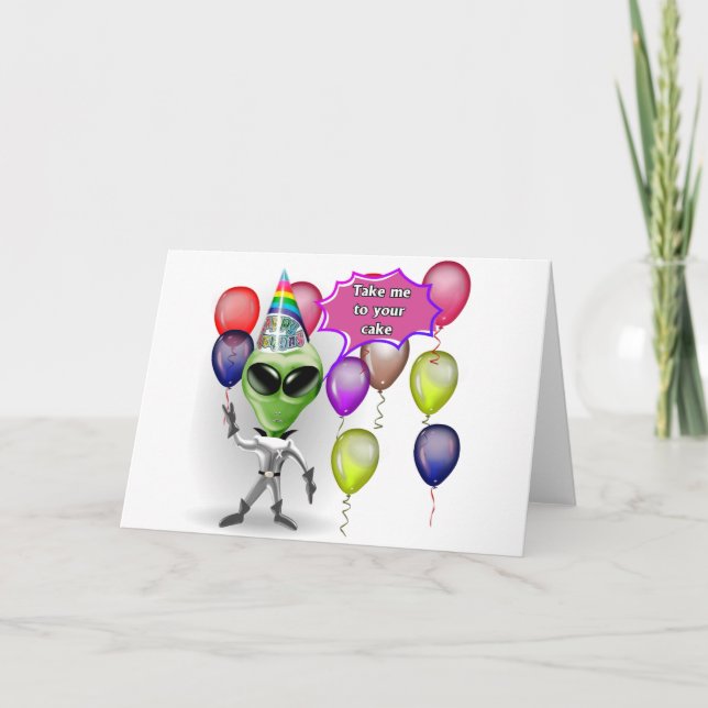 Birthday Alien Card (Front)