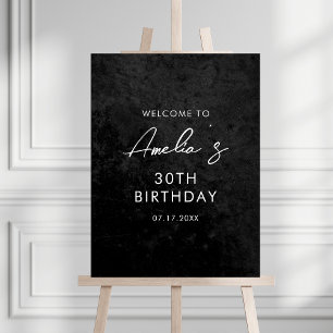 Birthday All Black Affair Name Welcome Foam Board