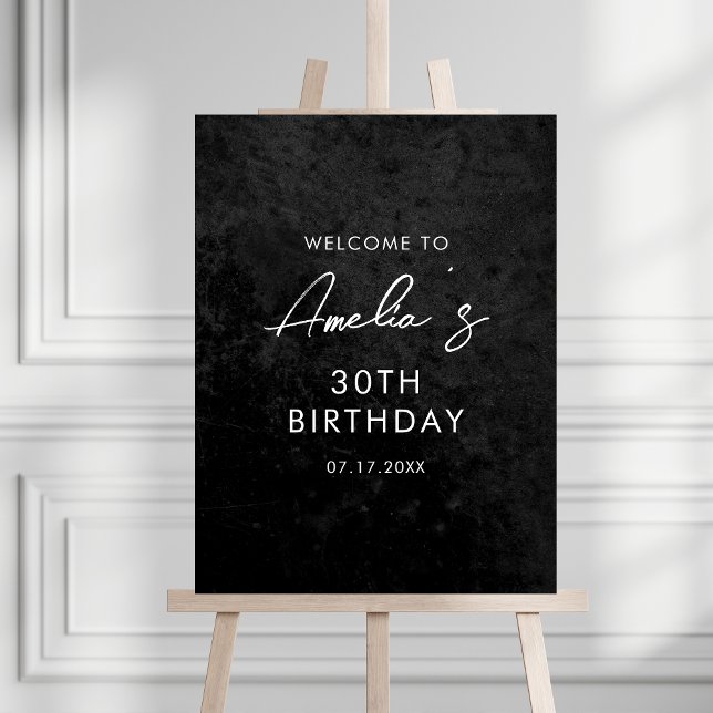 Birthday All Black Affair Name Welcome Foam Board (Creator Uploaded)