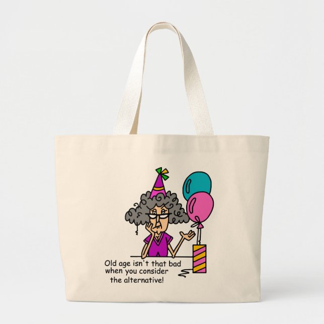 Birthday Alternative Humor Large Tote Bag (Front)