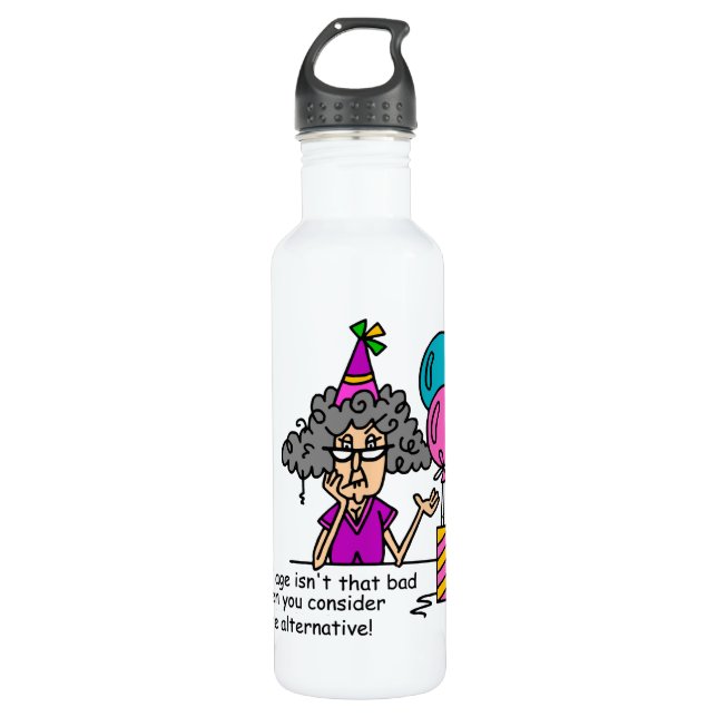 Birthday Alternative Humor Stainless Steel Water Bottle (Front)