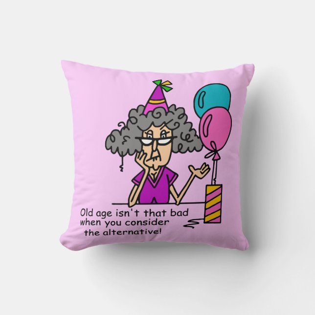 Birthday Alternative Humor Throw Pillow (Front)