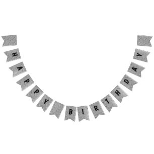 Birthday Aluminum Diamond Plating Bunting Flags