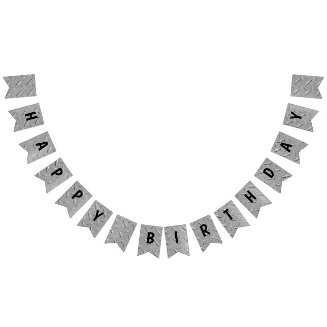 Birthday Aluminum Diamond Plating Bunting Flags (All)