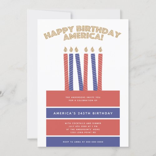 Birthday America Red Blue Cake 4th of July Party  Invitation - Birthday America Red Blue Cake 4th of July Party Invitation
Message me for any needed adjustment