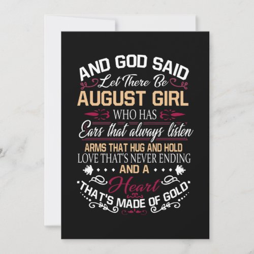 Birthday  And God Said Let There Be August Girl Announcement