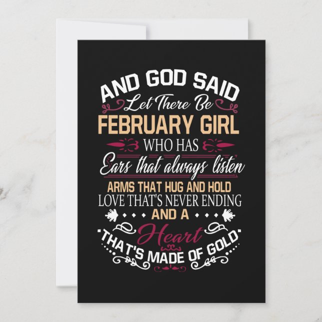 Birthday | And God Said Let There Be February Girl Save The Date (Front)