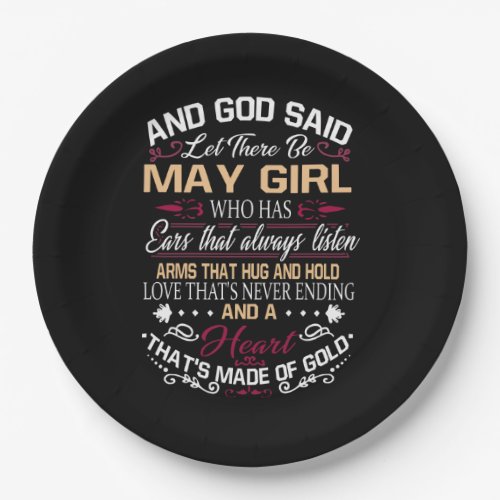 Birthday  And God Said Let There Be May Girl Paper Plates