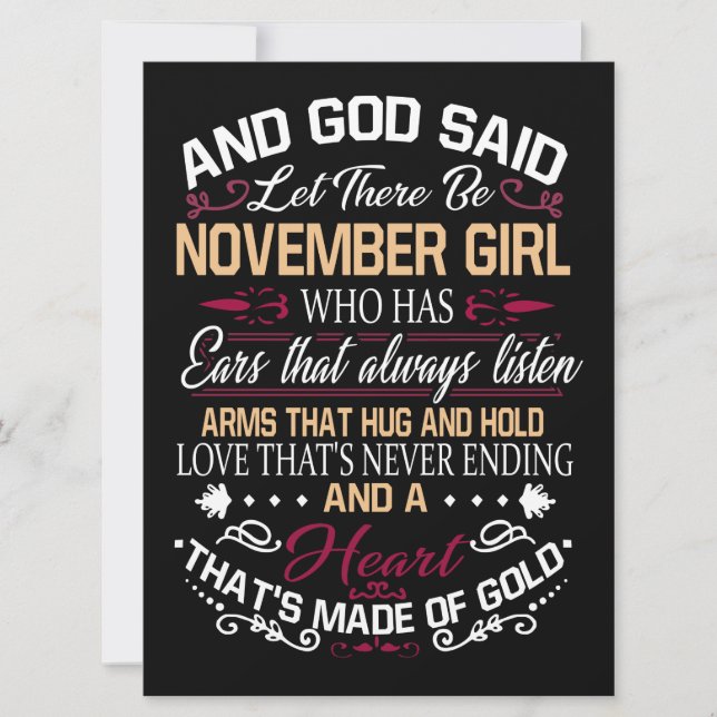 Birthday | And God Said Let There Be November Girl Save The Date (Front)
