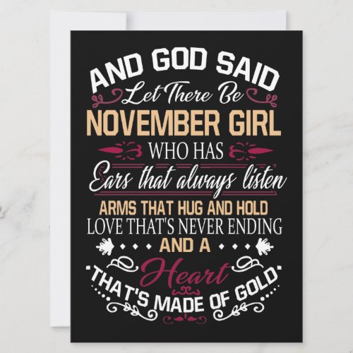Birthday  And God Said Let There Be November Girl Save The Date