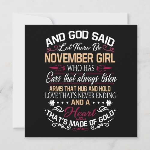 Birthday  And God Said Let There Be November Girl Save The Date