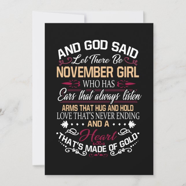 Birthday | And God Said Let There Be November Girl Save The Date (Front)