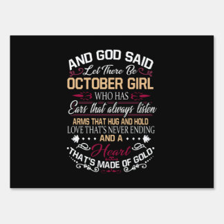 Birthday | And God Said Let There Be October Girl Sign