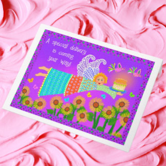 Birthday Angel Folded Greeting Card