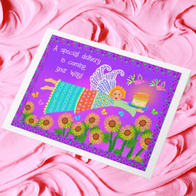 Birthday Angel Folded Greeting Card (Creator Uploaded)