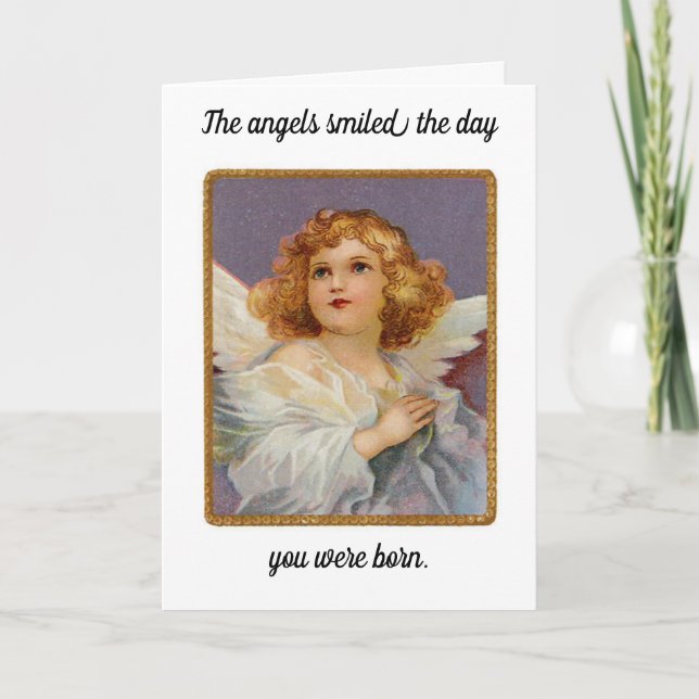 Birthday Angels Smiled Greeting Card (Front)