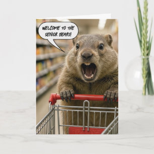 Birthday Angry Ground Hog Grocery Shopper Card