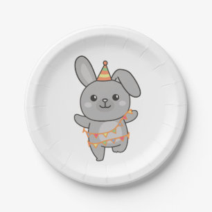 Birthday Animal Cute Bunny for Kids Birthday Party Paper Plates