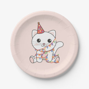 Birthday Animal Cute Cat for Kids Birthday Party Paper Plates