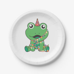 Birthday Animal Cute Frog for Kids Birthday Party Paper Plates