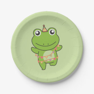 Birthday Animal Cute Frog for Kids Birthday Party Paper Plates