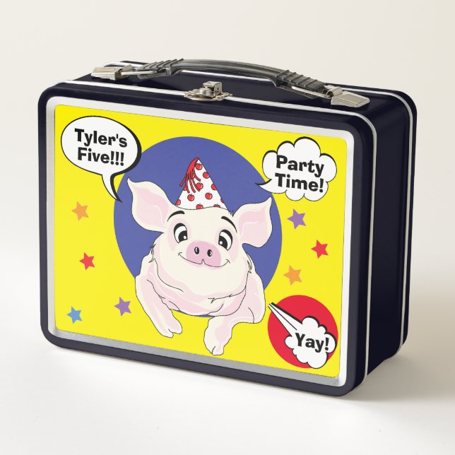 Birthday Animals Metal Lunch Box (Front)