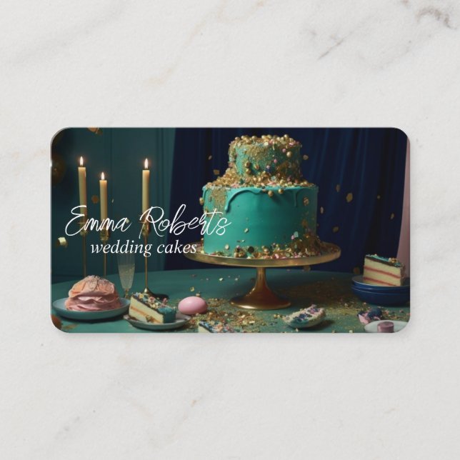 Birthday Anniversary Wedding Cakes Business Card (Front)