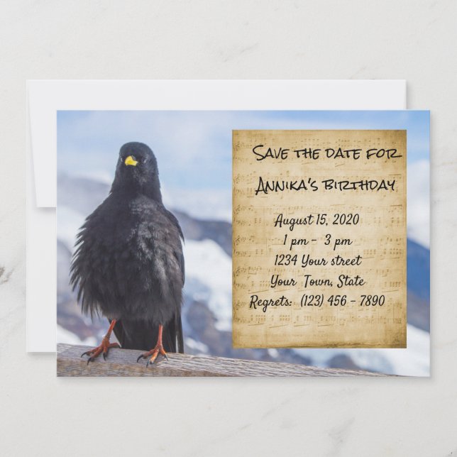 Birthday Announcement Flat Save The Date Card (Front)