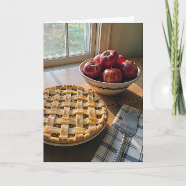 Birthday Apple Pie By a Farmhouse Window Card (Front)
