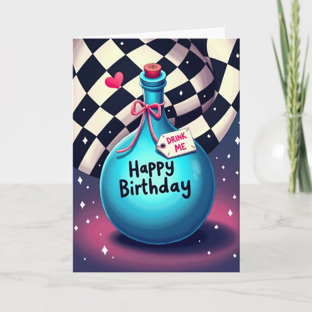Birthday Aqua Bottle Card (Front)