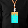 Birthday aqua gold glitter drips monogram vip badge