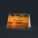Birthday As Beautiful As You Are Granddaughter Card<br><div class="desc">An orange and gold lake sunset with puffy clouds is the subject of my "Happy Birthday Granddaughter - Hope Your Day Is As Beautiful As You Are!" I photographed this scene along the shoreline of beautiful Lake Winnebago in Quinney,  Wisconsin.</div>