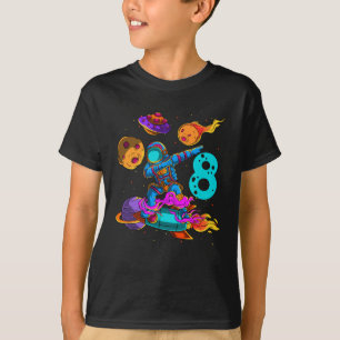 Birthday Astronaut in Space 8th Birthday T-Shirt