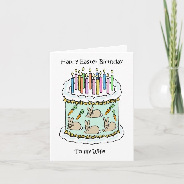 Birthday at Easter for Wife Card (Front)