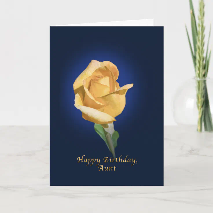 Happy Birthday Aunt Rose Images Birthday, Aunt, Yellow Rose Bud Card | Zazzle