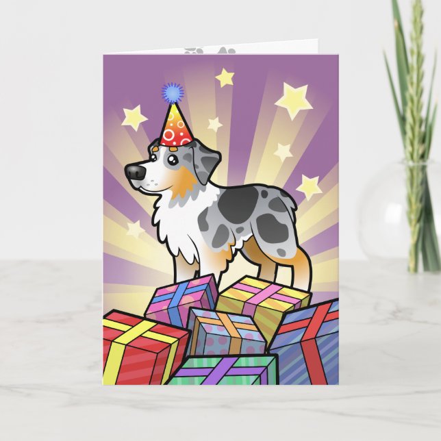 Birthday Australian Shepherd Card (Front)