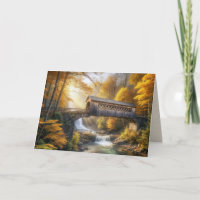Birthday Autumn Covered Bridge