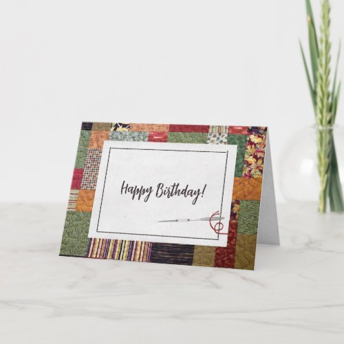 Birthday Autumn Quilt  Card