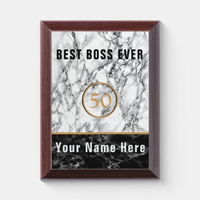 Birthday Award Plaque Boss Gift - Personalized (Vertical)