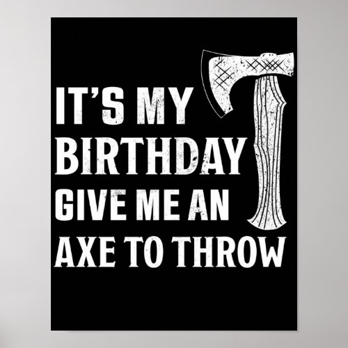 Birthday Axe Throwing Gift Poster