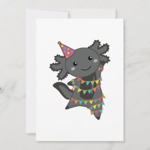 Birthday Axolotl Garland Adult Cloth Face Mask Invitation