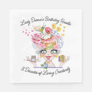Birthday Babe With Art and Books Napkins