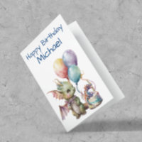 Birthday Baby Dragon Personalized Watercolor