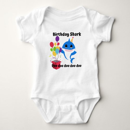 Birthday Baby Shark Baby Bodysuit