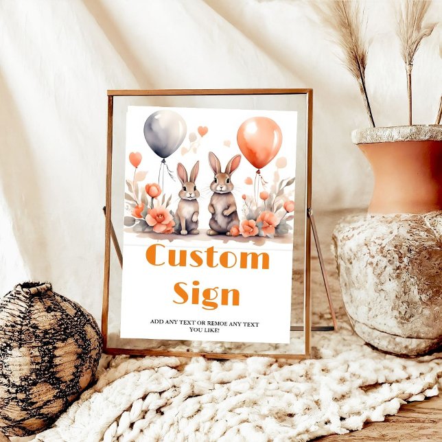 Birthday Baby Shower Easter BunnyCustom party sign (Creator Uploaded)